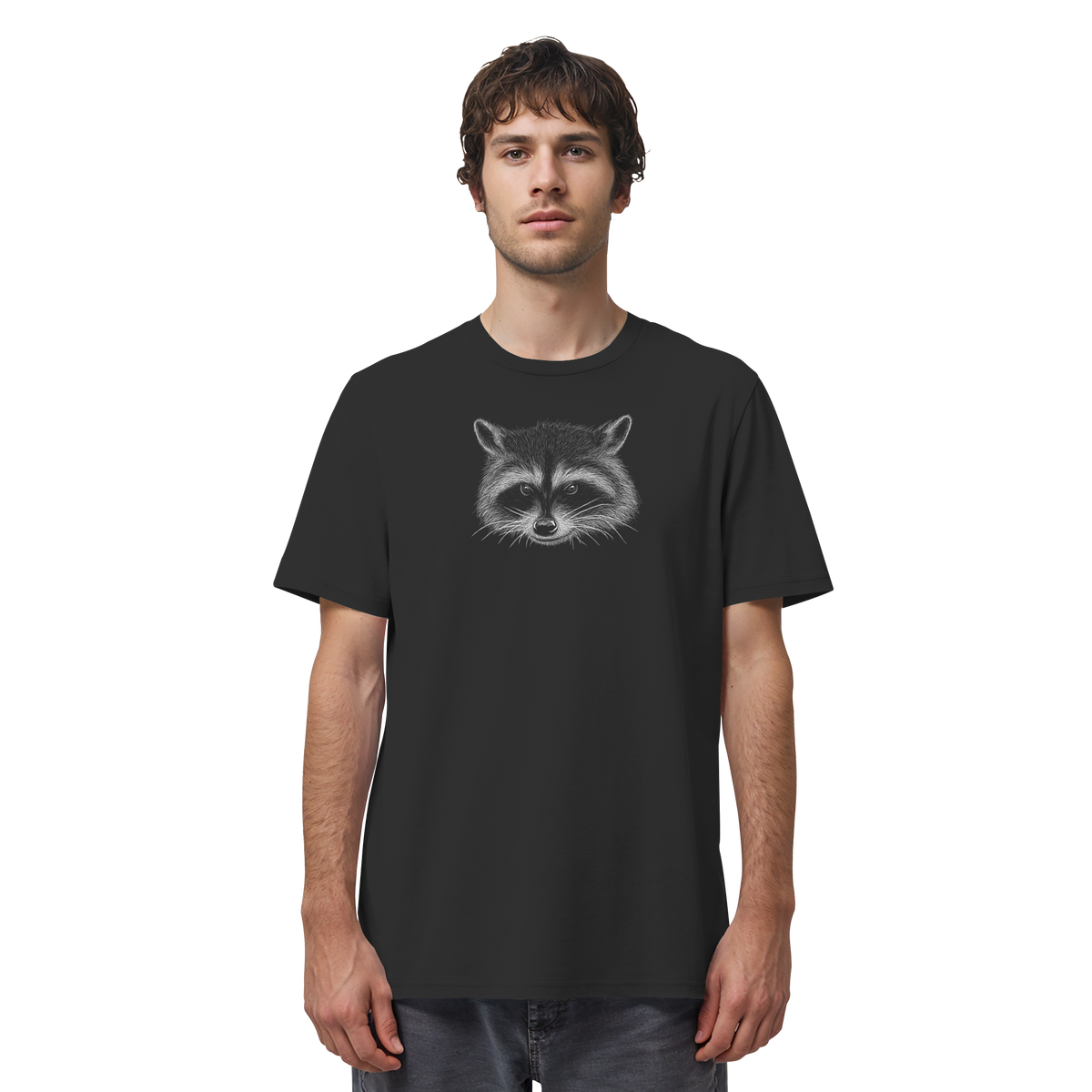 Waschbär Illustration Kritzelkunst - Organic Shirt