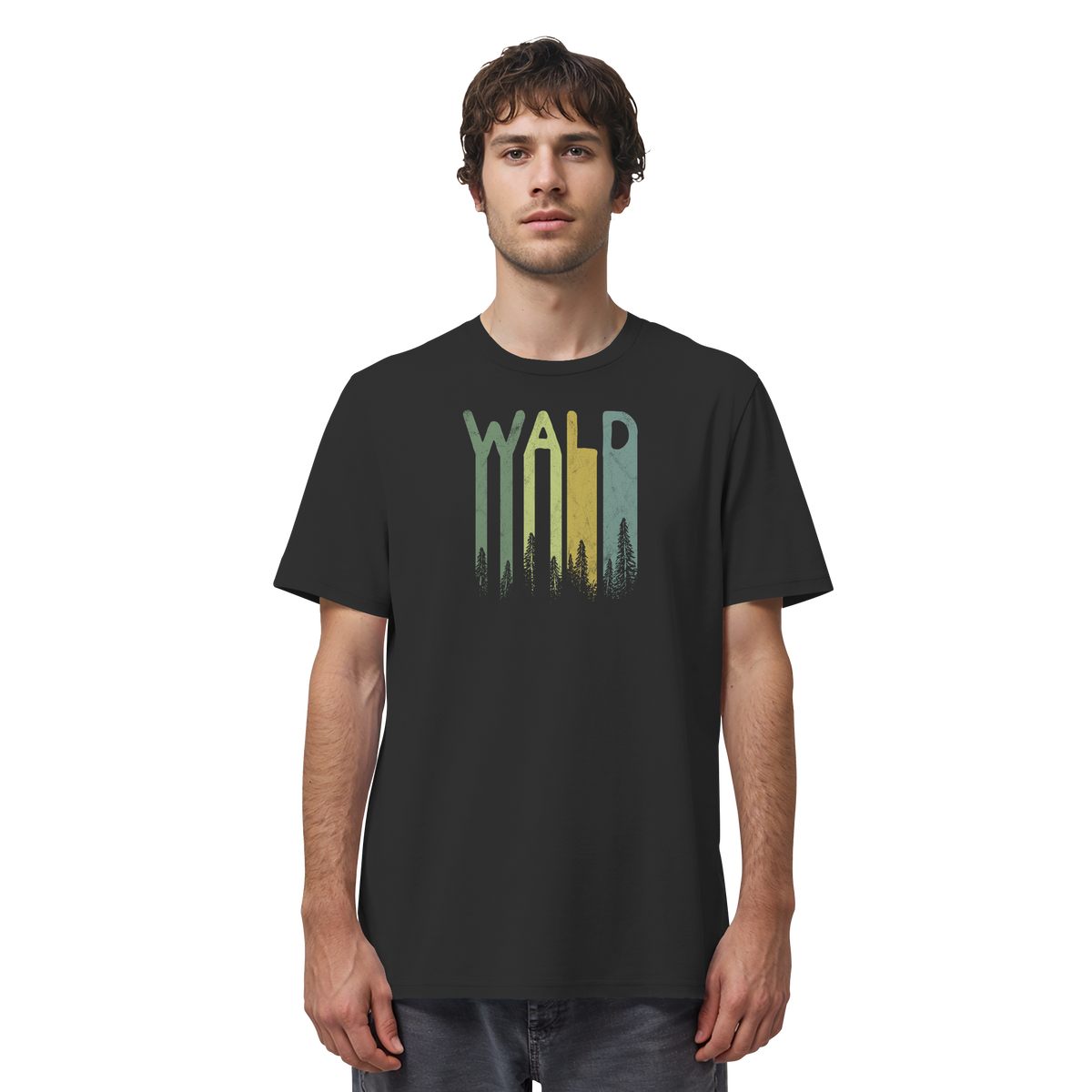 Wald Retro Forst Schriftzug - Organic Shirt