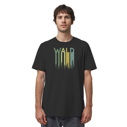 Wald Retro Forst Schriftzug - Organic Shirt