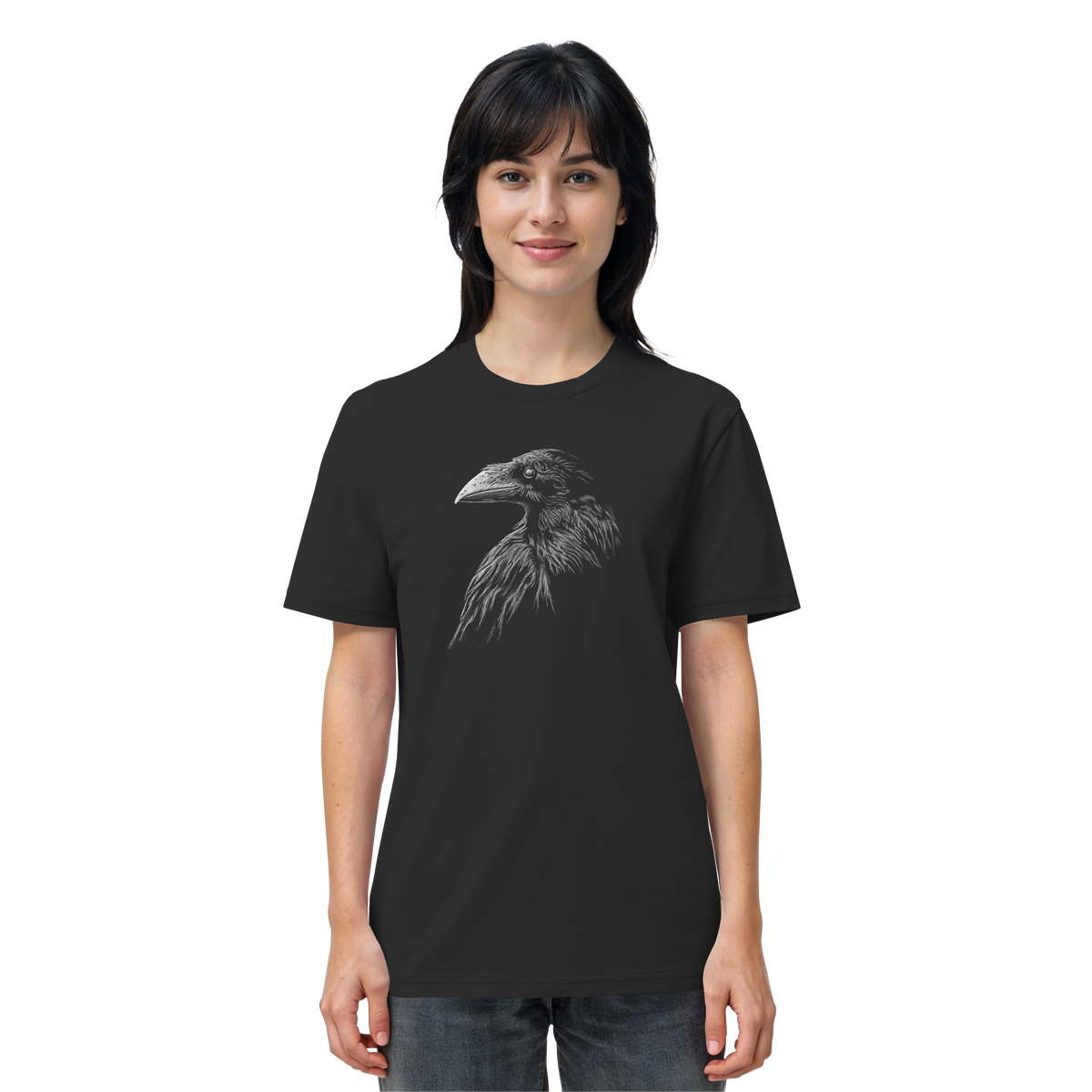 Kritzelkunst Rabe Krähe - Organic Shirt
