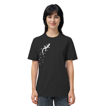 Gecko Eidechse Silhouette hell - Organic Shirt