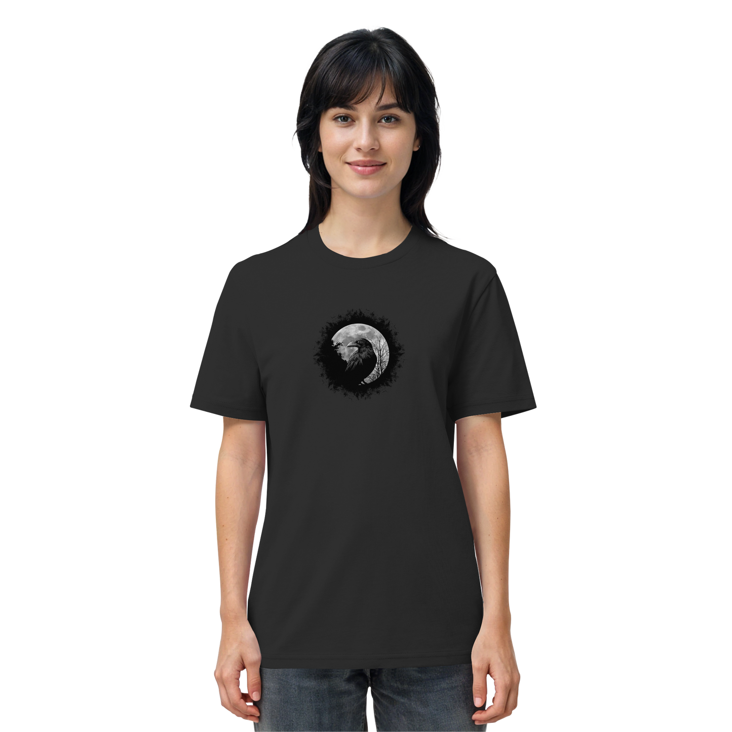 Schwarzer Rabe bei Vollmond  - Organic Shirt