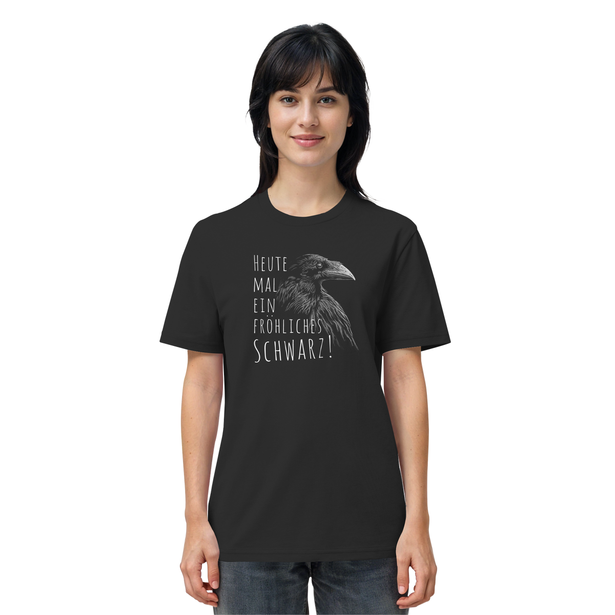 fröhlicher schwarzer Rabe - Organic Shirt
