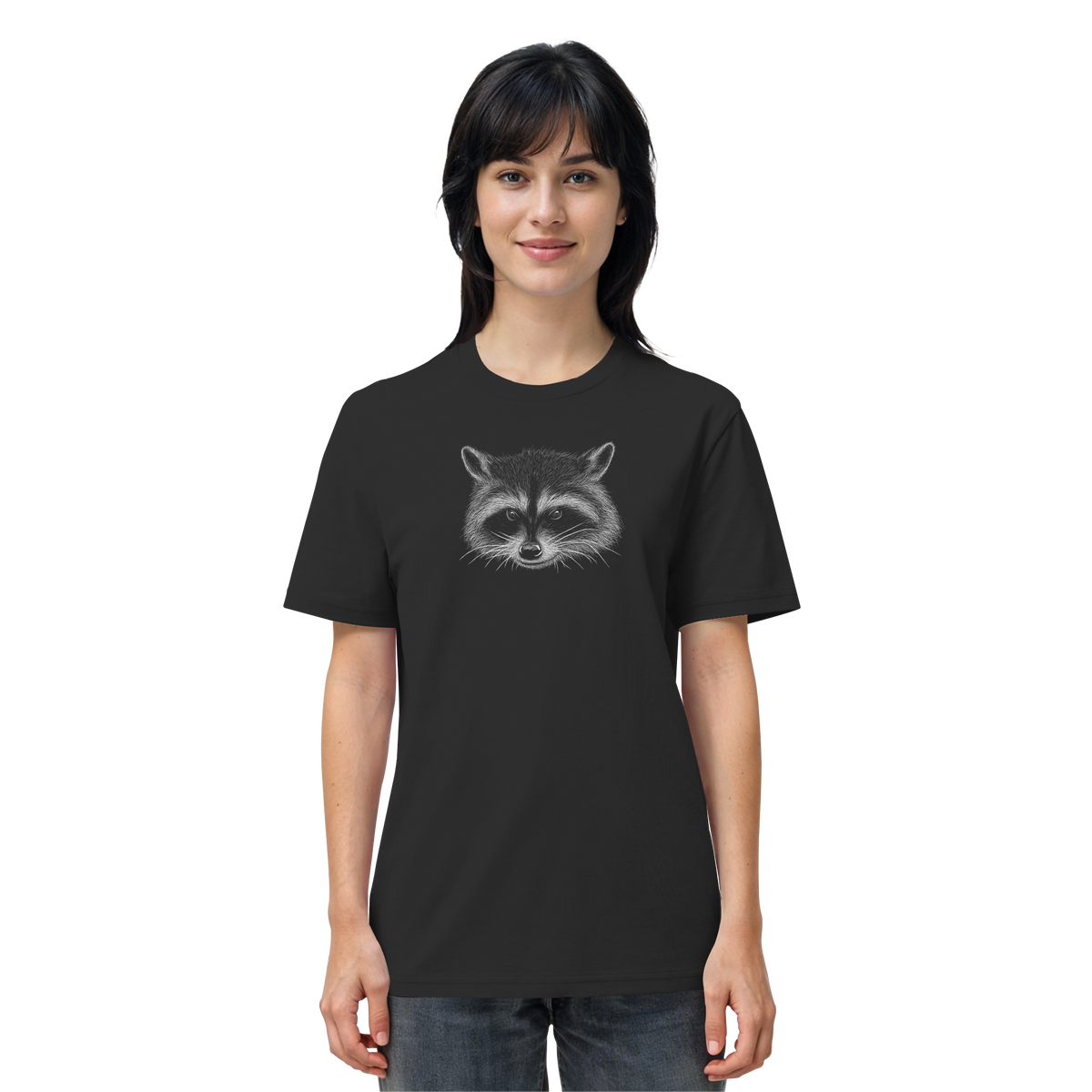 Waschbär Illustration Kritzelkunst - Organic Shirt