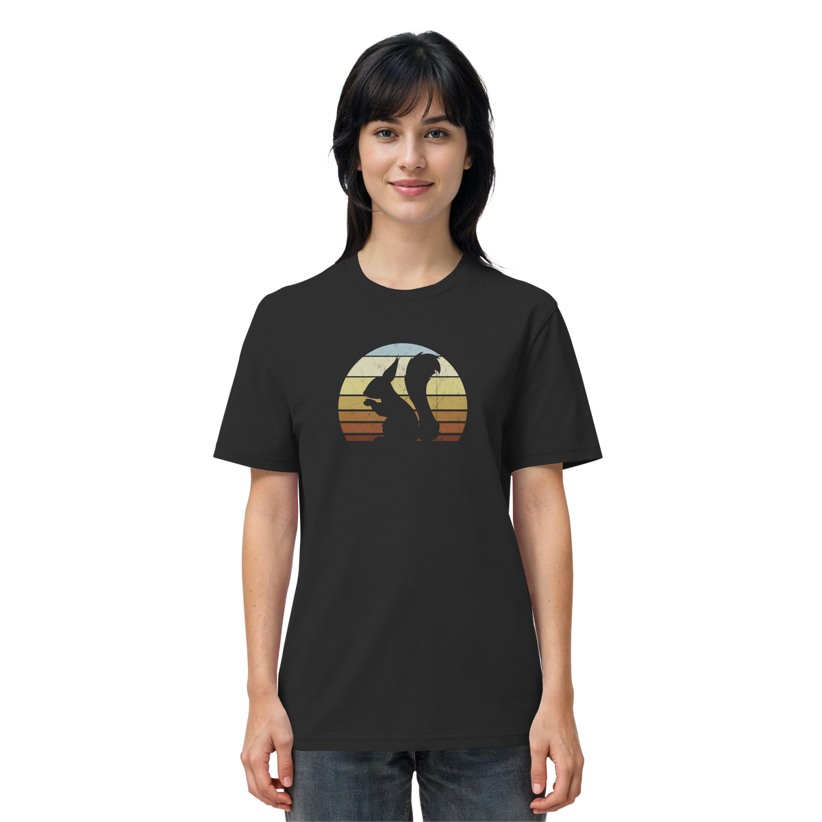 Retro Eichhörnchen Silhouette - Organic Shirt