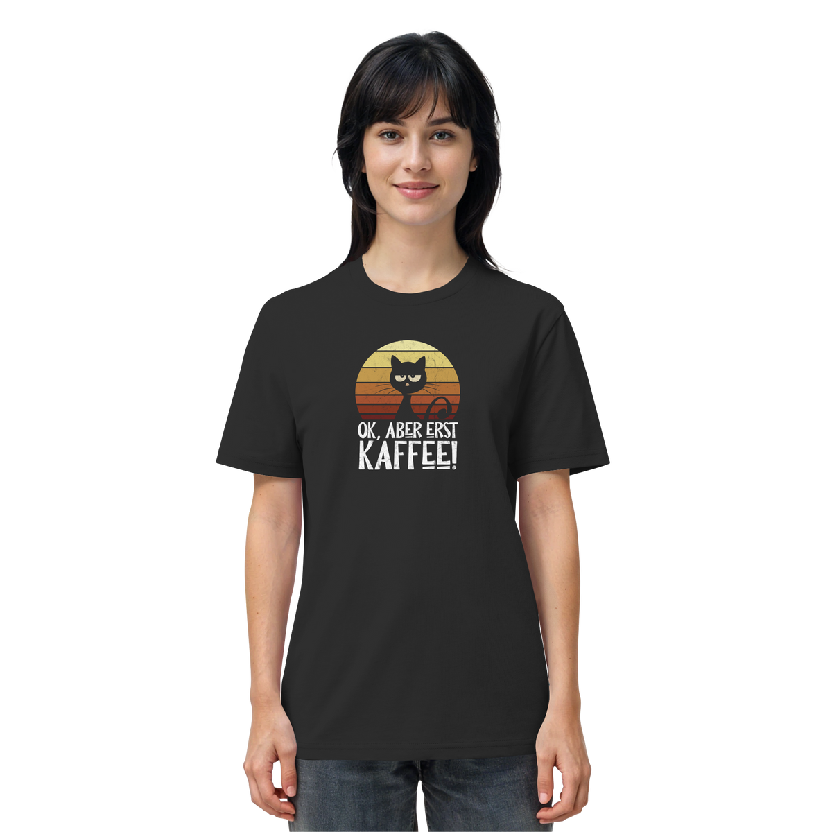 Ok, aber erst Kaffee | launische Katze - Organic Shirt