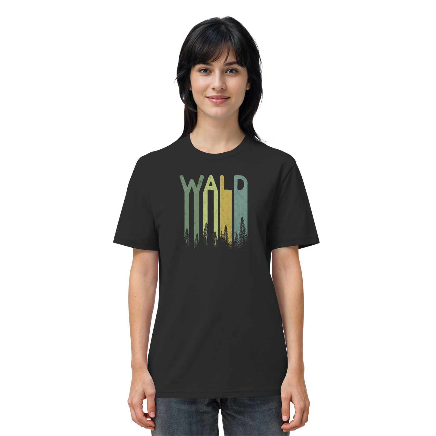 Wald Retro Forst Schriftzug - Organic Shirt