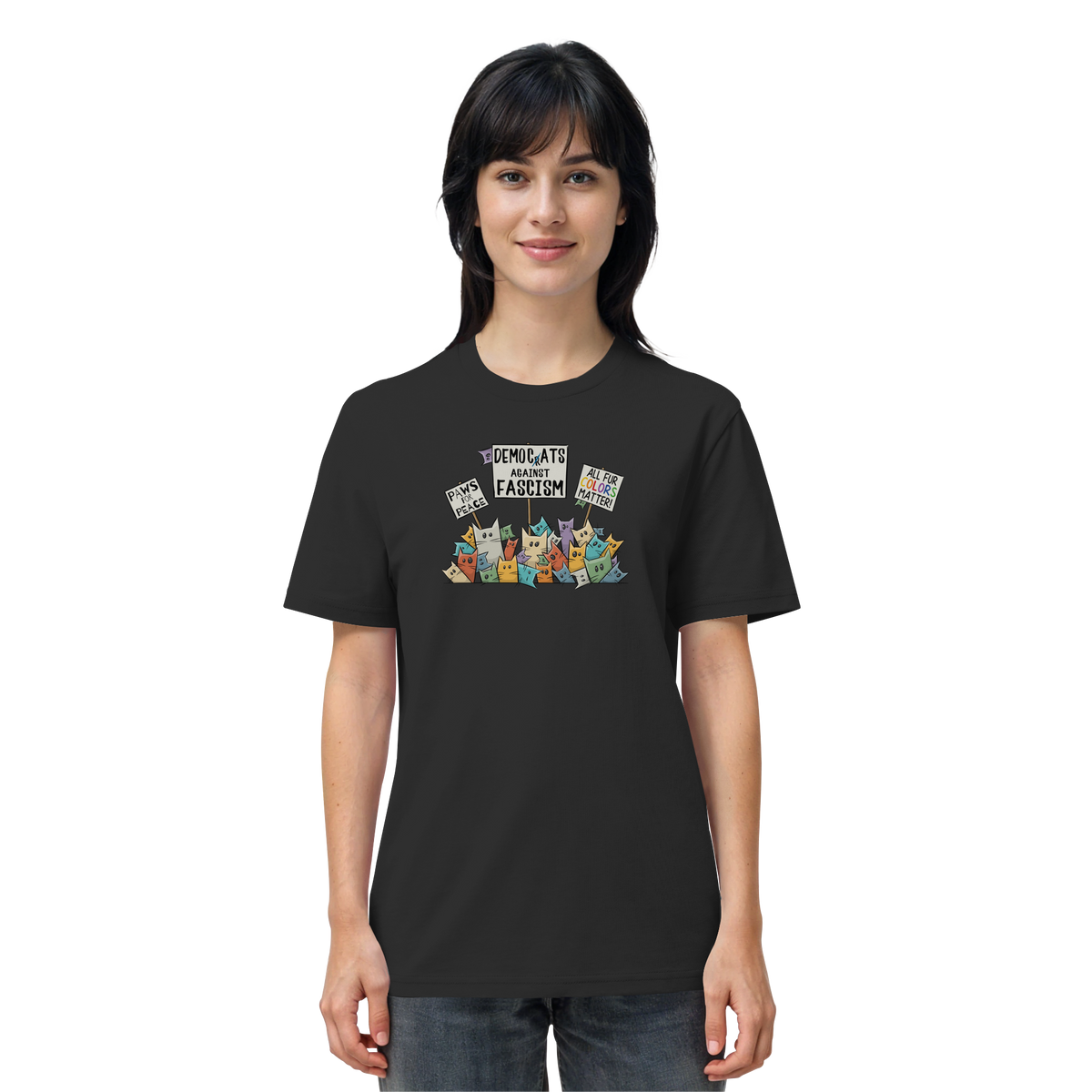 Demo-Katzen gegen Faschismus und für Vielfalt - Organic Shirt