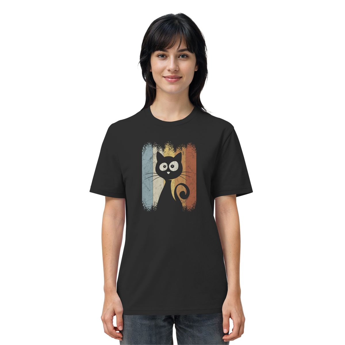 Retro Katze Silhouette - Organic Shirt