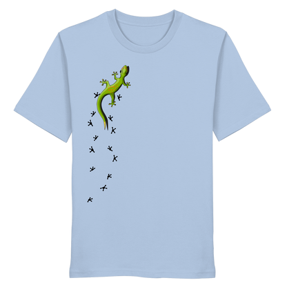 Kletternder Gecko mit Spuren - Organic Shirt