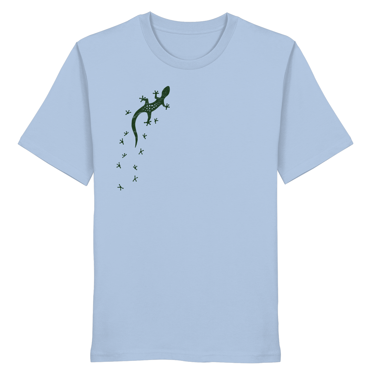 Gecko Eidechse Silhouette dunkel - Organic Shirt