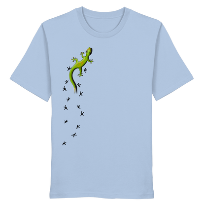 Kletternder Gecko mit Spuren - Organic Shirt