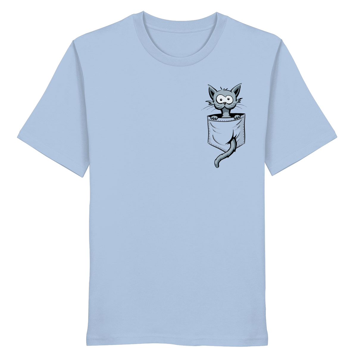 Verrückte Katze in Deiner Brust-Tasche - Organic Shirt