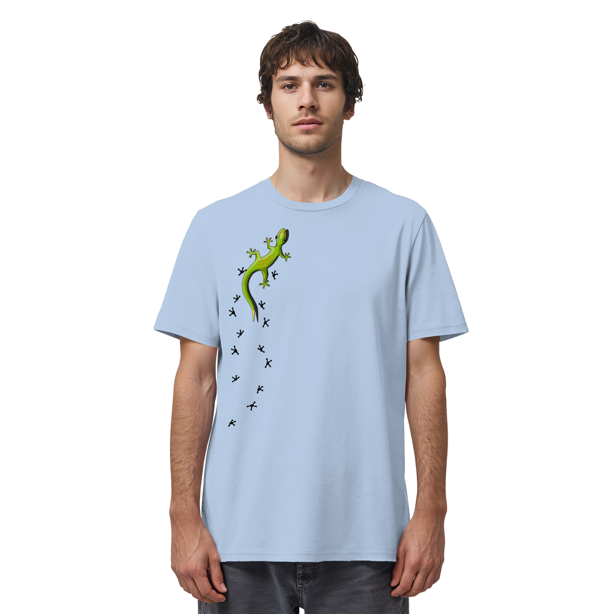 Kletternder Gecko mit Spuren - Organic Shirt