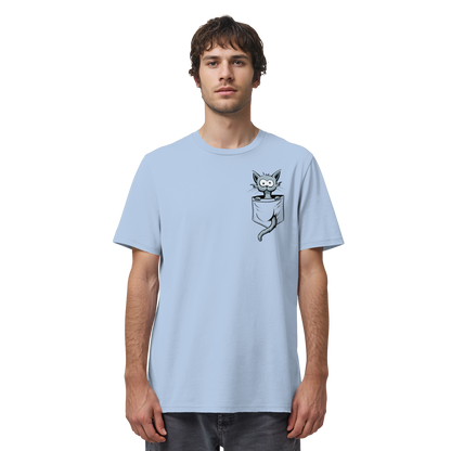 Verrückte Katze in Deiner Brust-Tasche - Organic Shirt