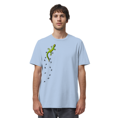 Kletternder Gecko mit Spuren - Organic Shirt