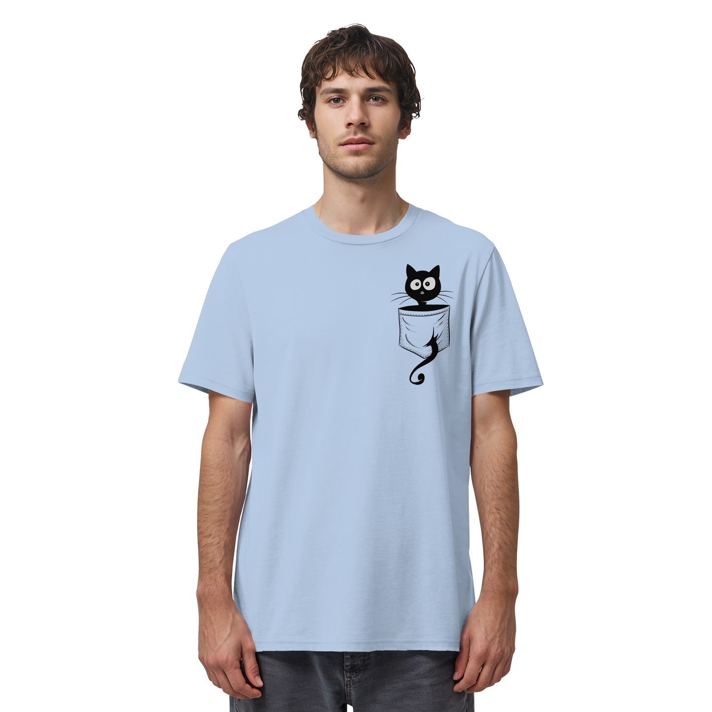 Schwarze Katze in der Tasche - Organic Shirt