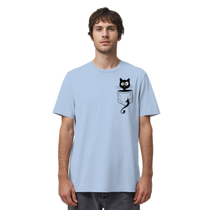 Schwarze Katze in der Tasche - Organic Shirt