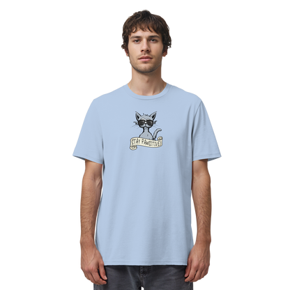 Stay Pawsitive Bleib lässig Hipster Katze - Organic Shirt