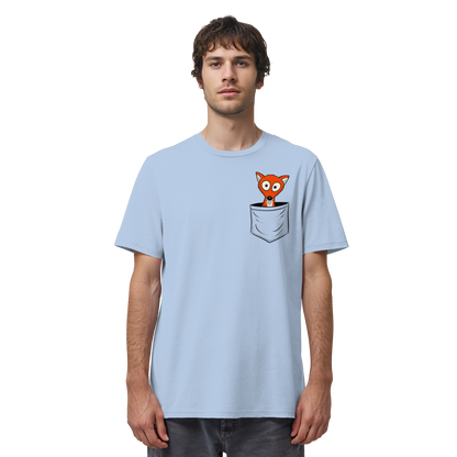 Fuchs in der Brusttasche | Taschen-Fuchs - Organic Shirt