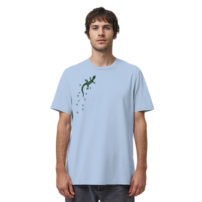 Gecko Eidechse Silhouette dunkel - Organic Shirt