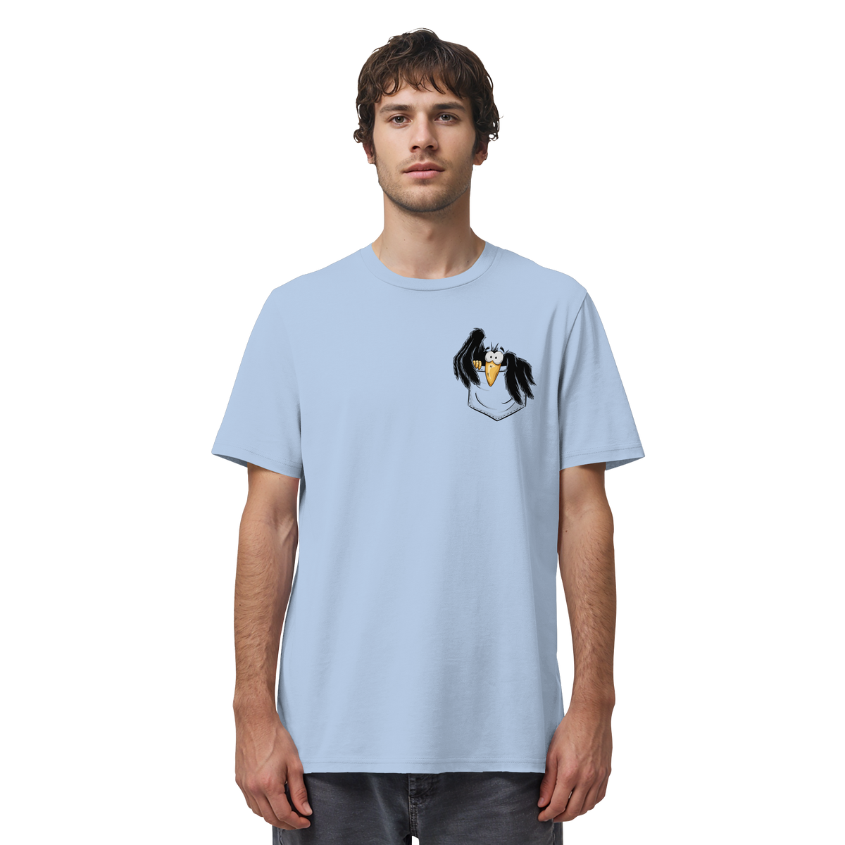 Kleiner Rabe | schwarze Krähe In Tasche - Organic Shirt