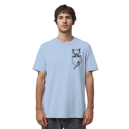 Verrückte Katze in Deiner Brust-Tasche - Organic Shirt