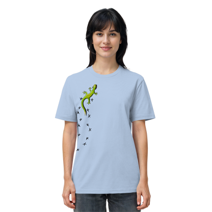 Kletternder Gecko mit Spuren - Organic Shirt