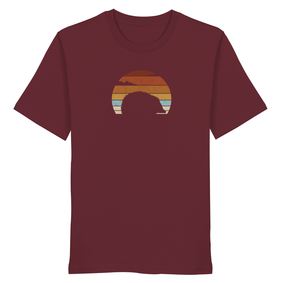 Retro Igel Silhouette im Sonnenuntergang - Organic Shirt
