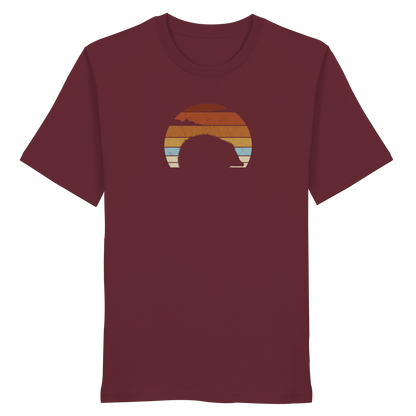 Retro Igel Silhouette im Sonnenuntergang - Organic Shirt