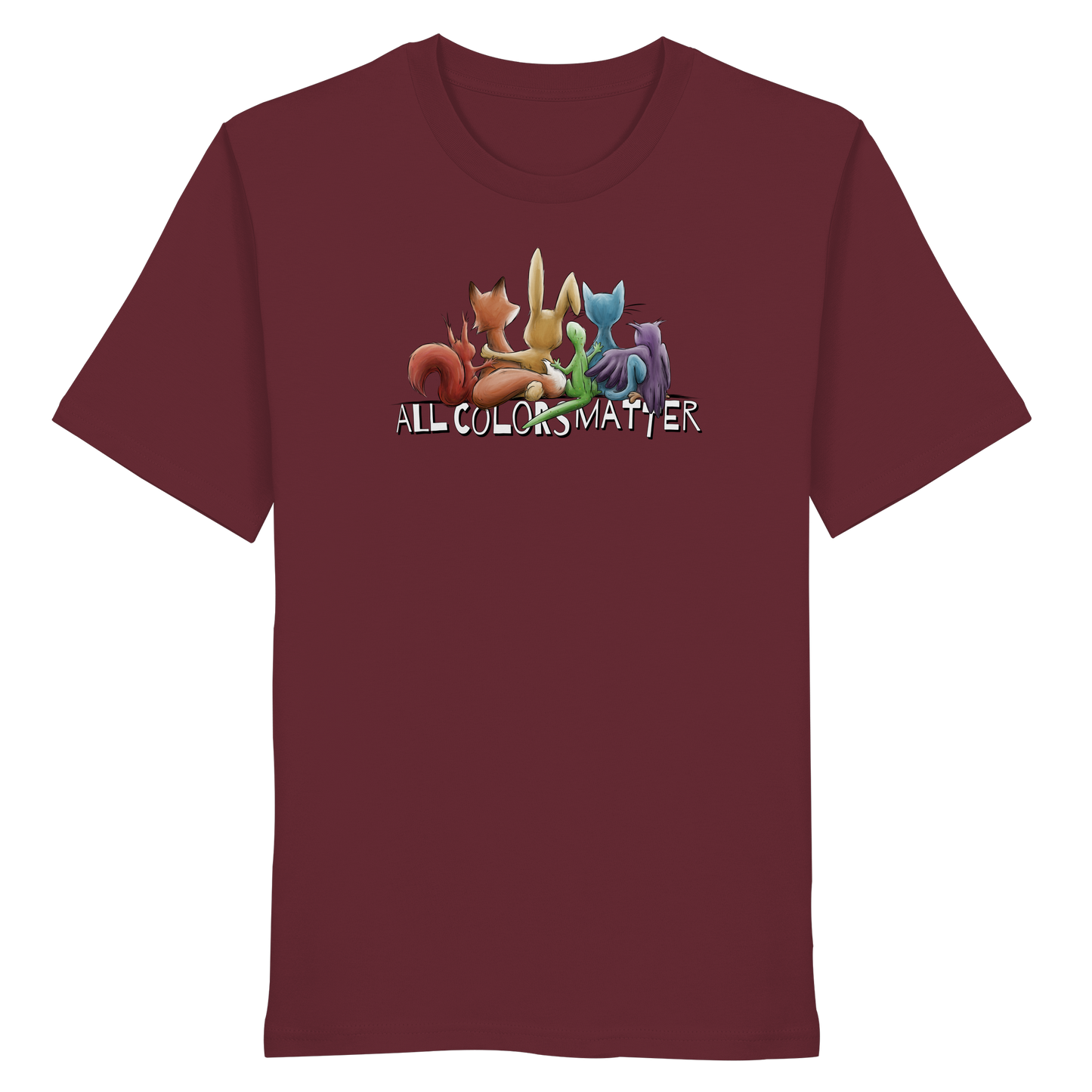 All Colors Matter! Regenbogen Tiere für Vielfalt - Organic Shirt