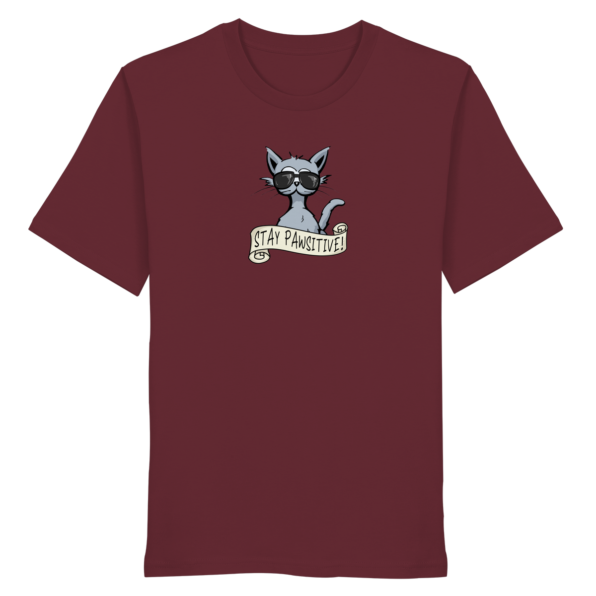 Stay Pawsitive Bleib lässig Hipster Katze - Organic Shirt