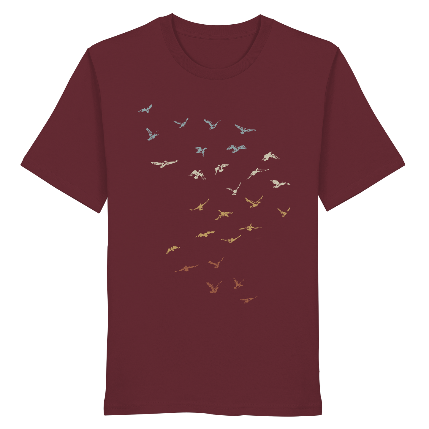 Retro Vogel Schwarm - Organic Shirt