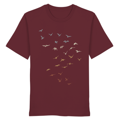 Retro Vogel Schwarm - Organic Shirt