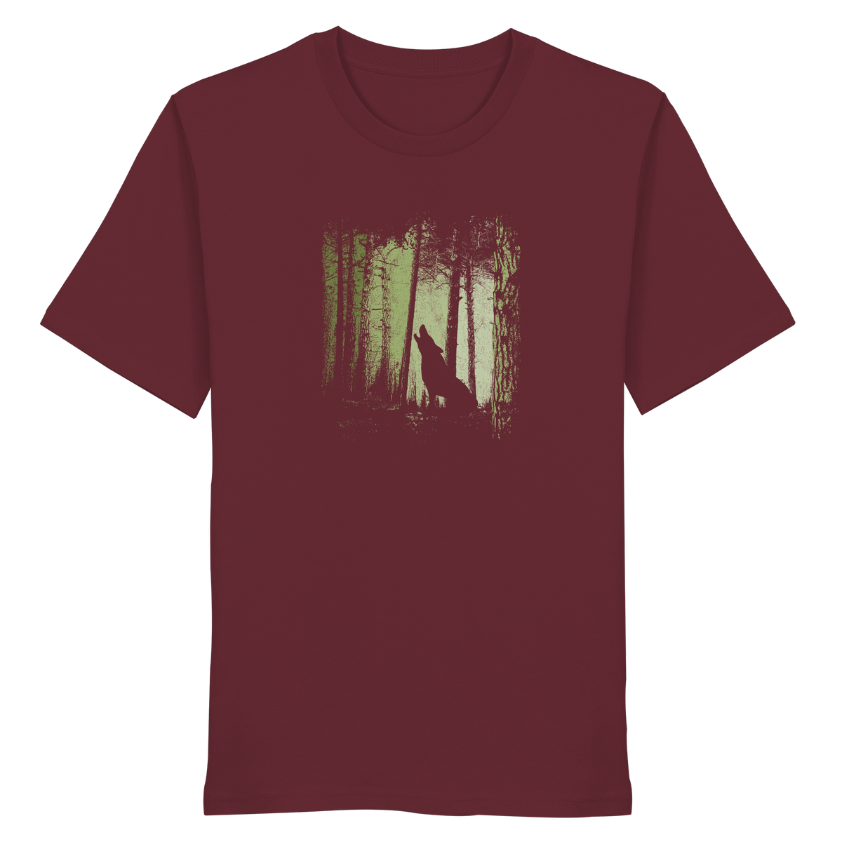 Einsamer Wolf im Zwielicht Wald  - Organic Shirt