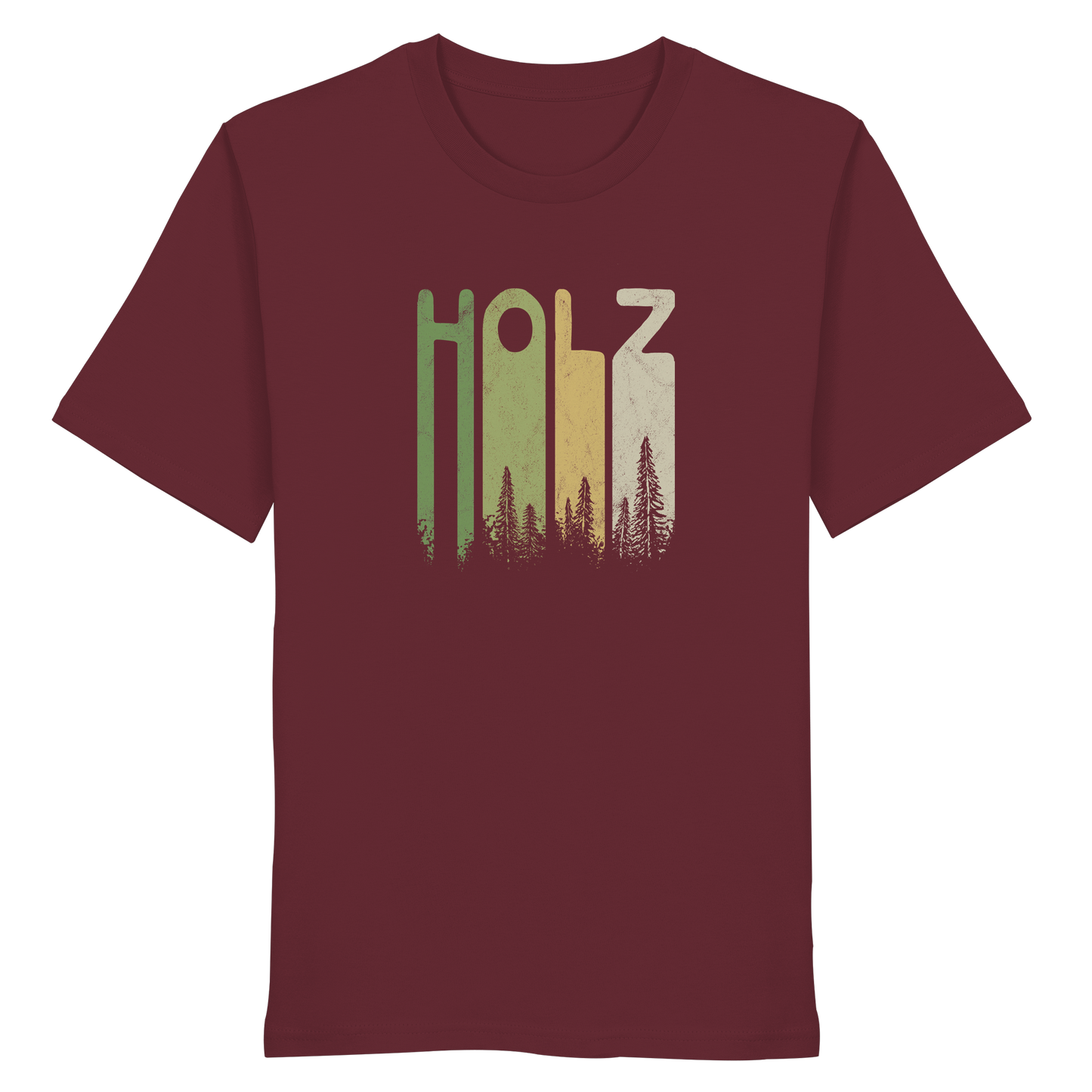 Holz Retro Wald Schriftzug - Organic Shirt