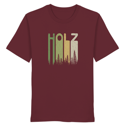 Holz Retro Wald Schriftzug - Organic Shirt