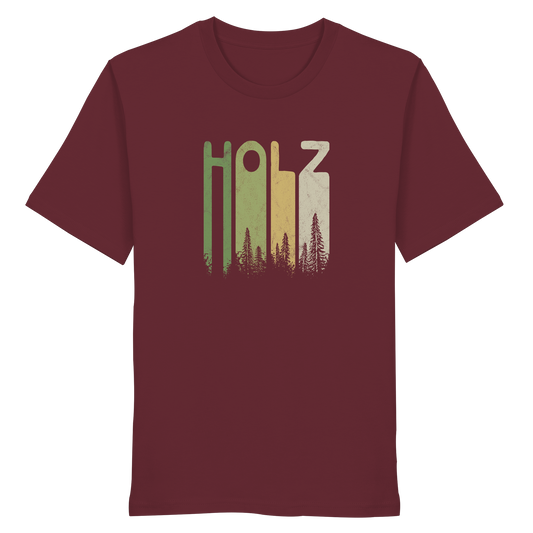Holz Retro Wald Schriftzug - Organic Shirt