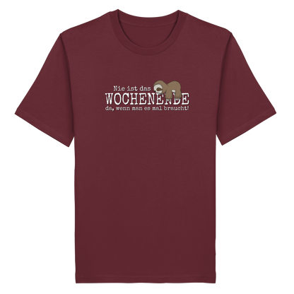 Kawaii Faultier Wochenende - Organic Shirt