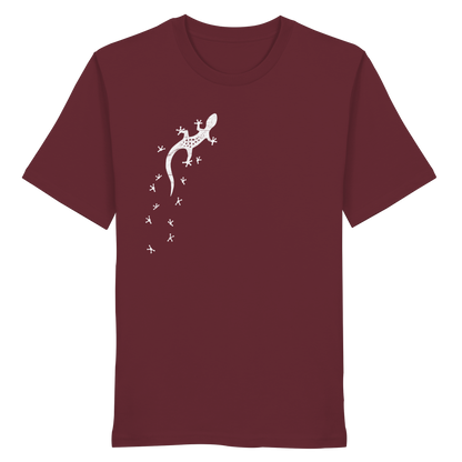 Gecko Eidechse Silhouette hell - Organic Shirt
