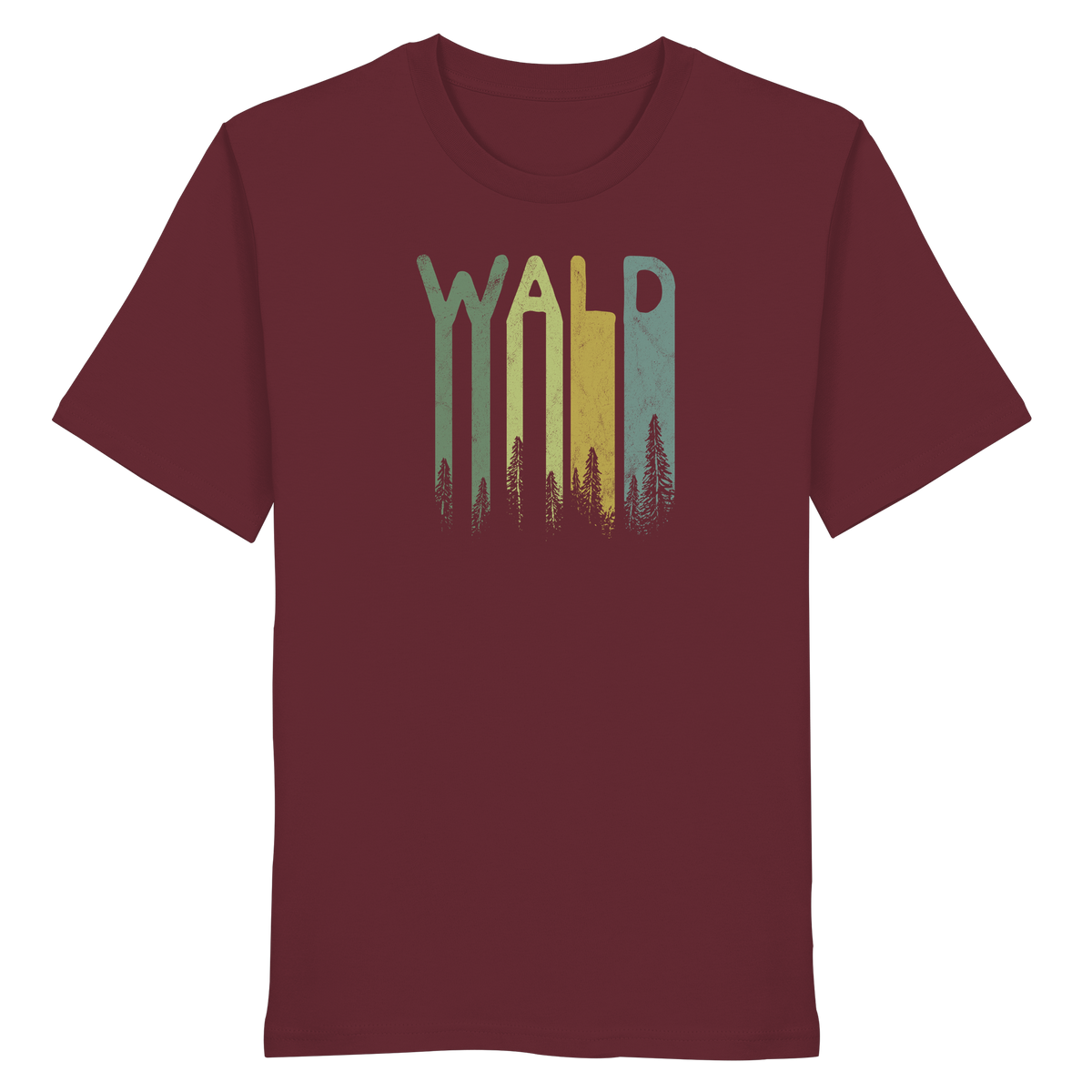 Wald Retro Forst Schriftzug - Organic Shirt