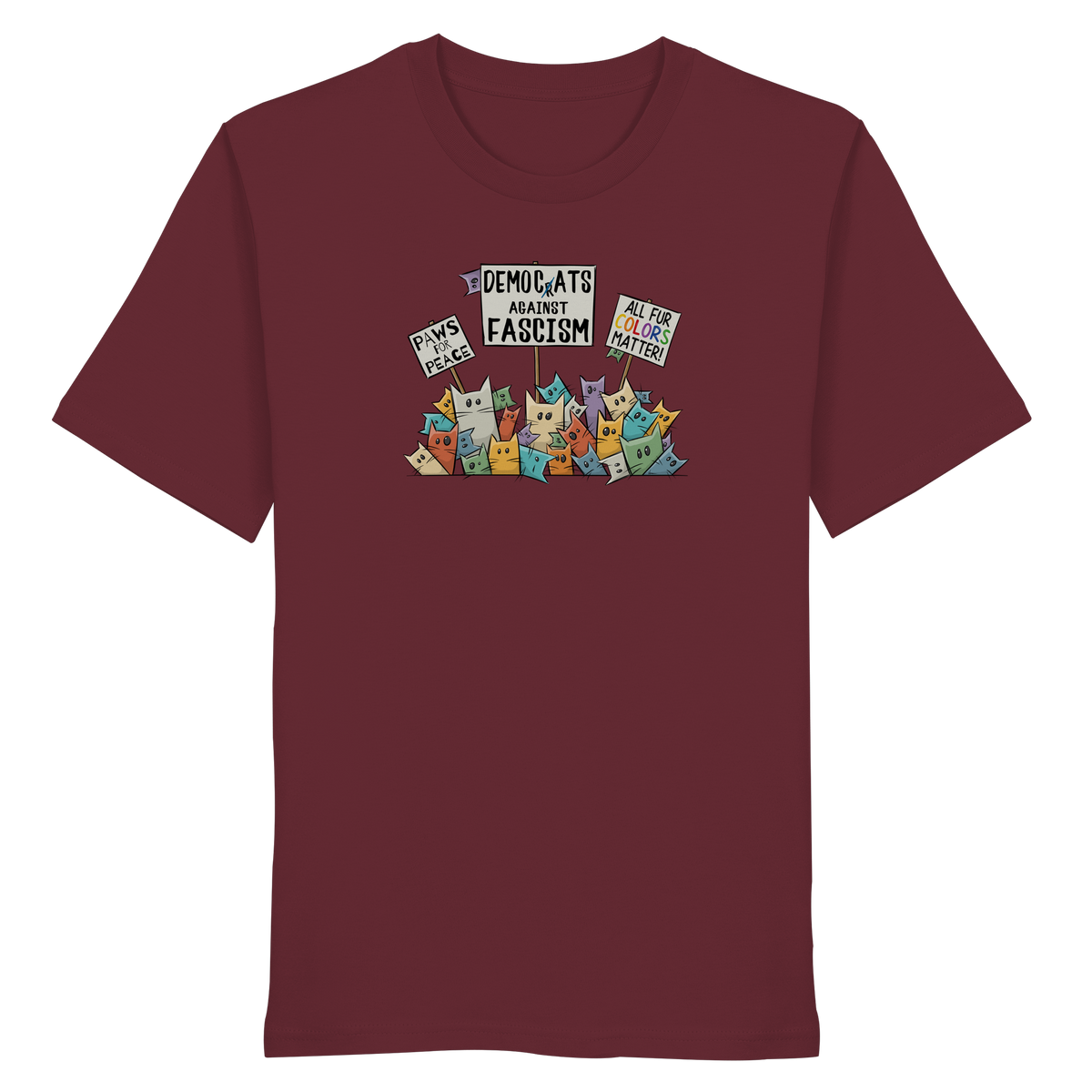 Demo-Katzen gegen Faschismus und für Vielfalt - Organic Shirt