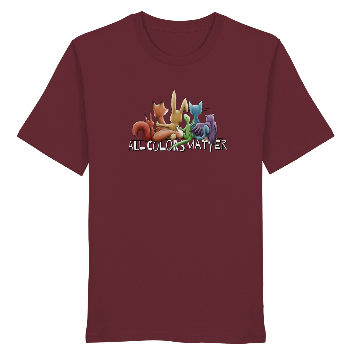All Colors Matter! Regenbogen Tiere für Vielfalt - Organic Shirt