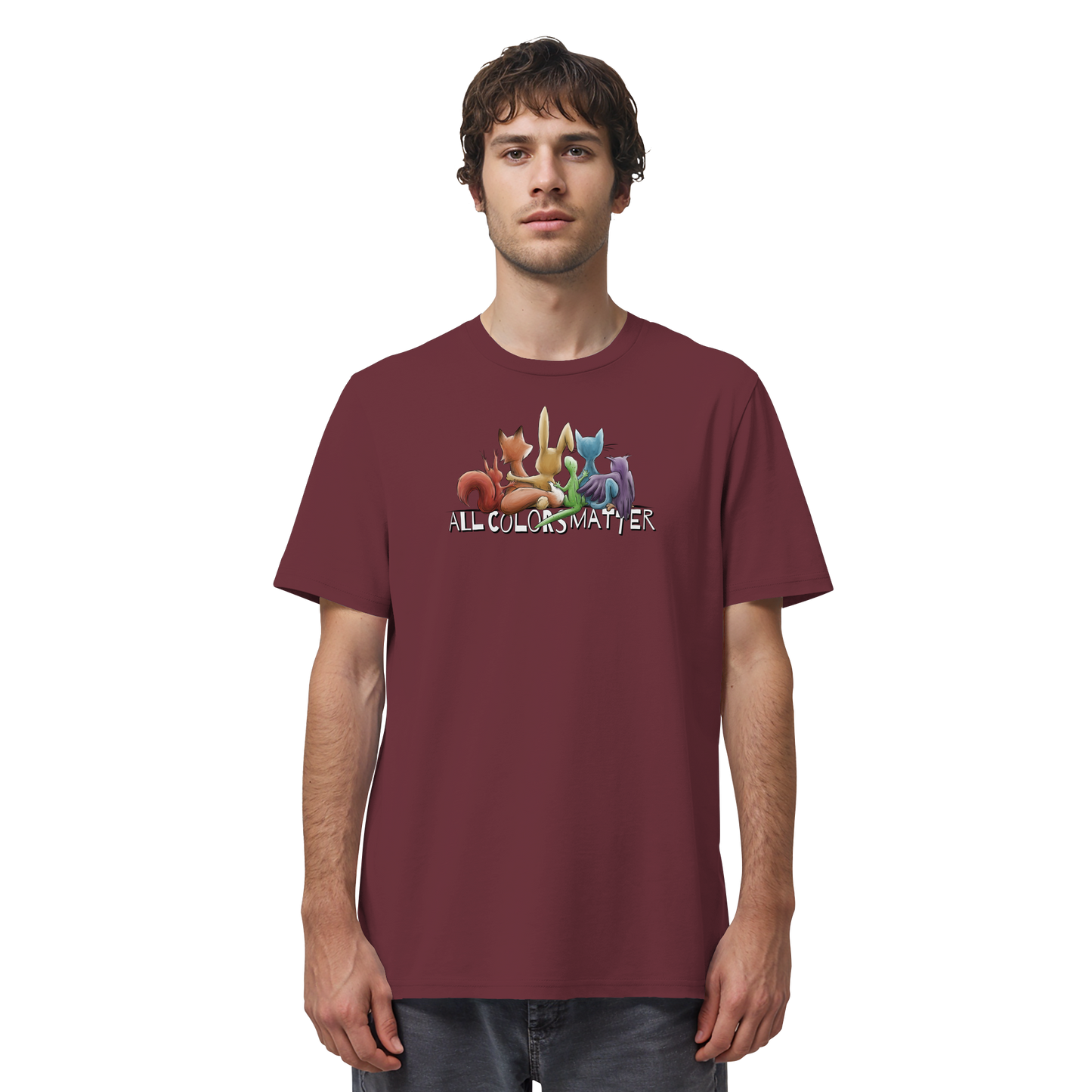 All Colors Matter! Regenbogen Tiere für Vielfalt - Organic Shirt