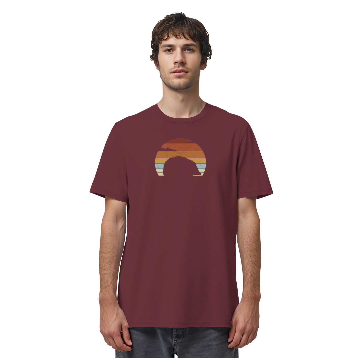 Retro Igel Silhouette im Sonnenuntergang - Organic Shirt