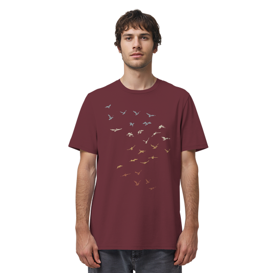 Retro Vogel Schwarm - Organic Shirt