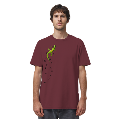 Kletternder Gecko mit Spuren - Organic Shirt
