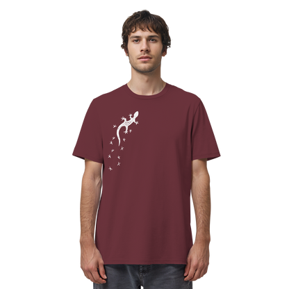 Gecko Eidechse Silhouette hell - Organic Shirt