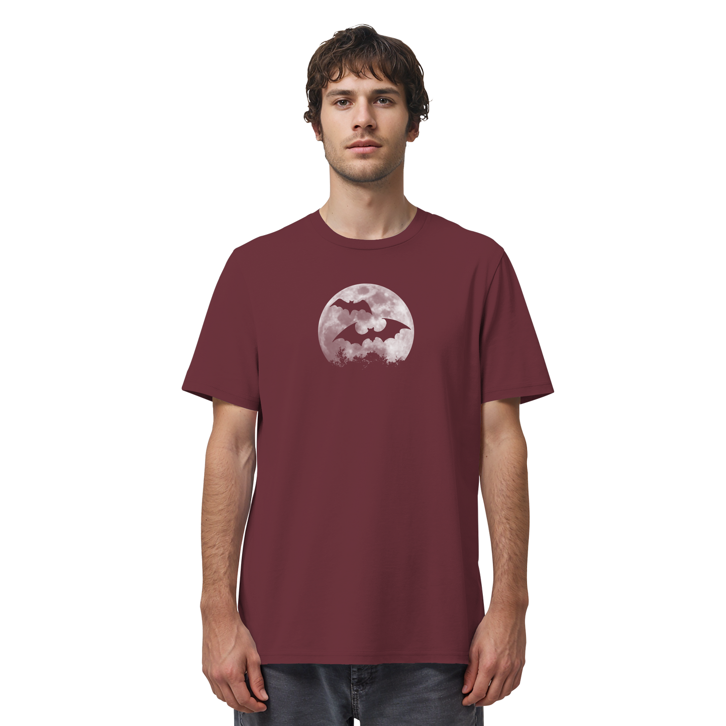 Fledermaus Silhouetten bei Vollmond - Organic Shirt