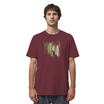 Einsamer Wolf im Zwielicht Wald  - Organic Shirt